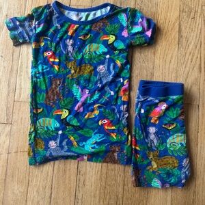 Little Sleepies Jungle Animal Pajamas 4T Short Sleeve/Shorts
